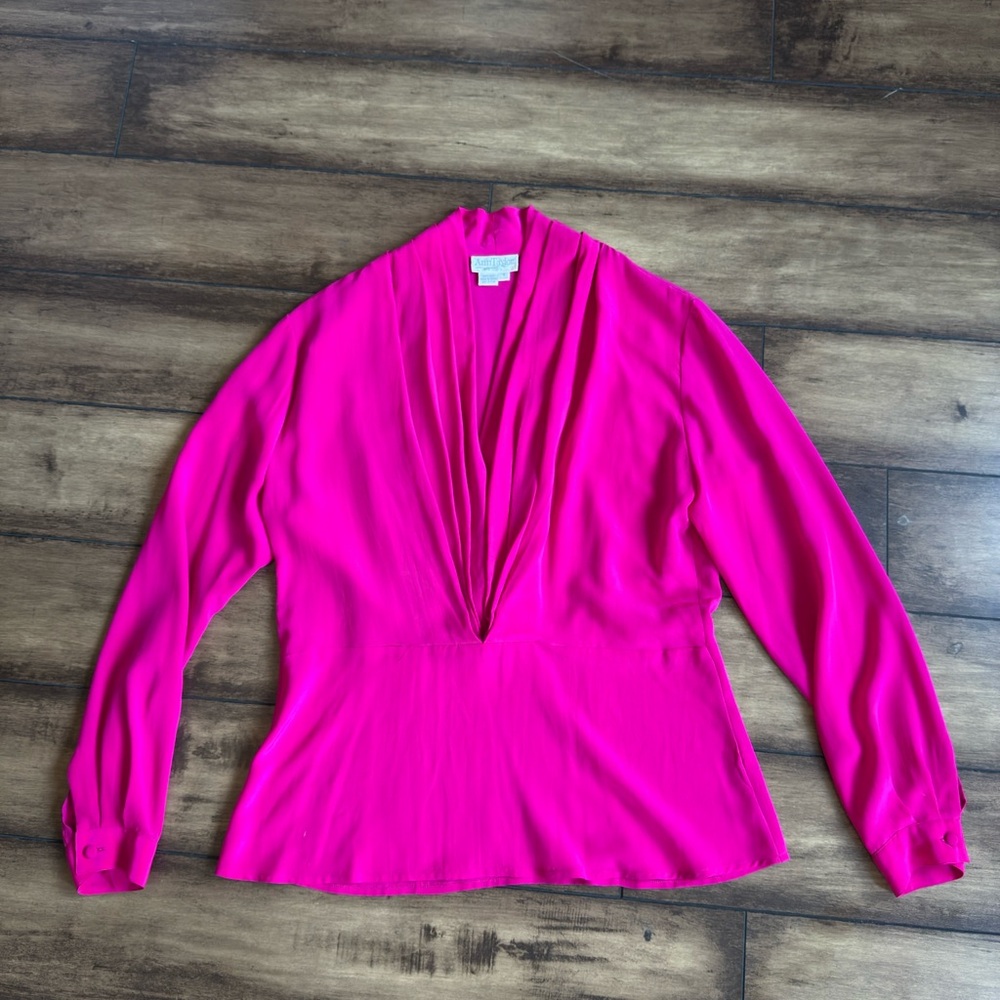 Ann Taylor Vintage Vibrant Pink Blouse